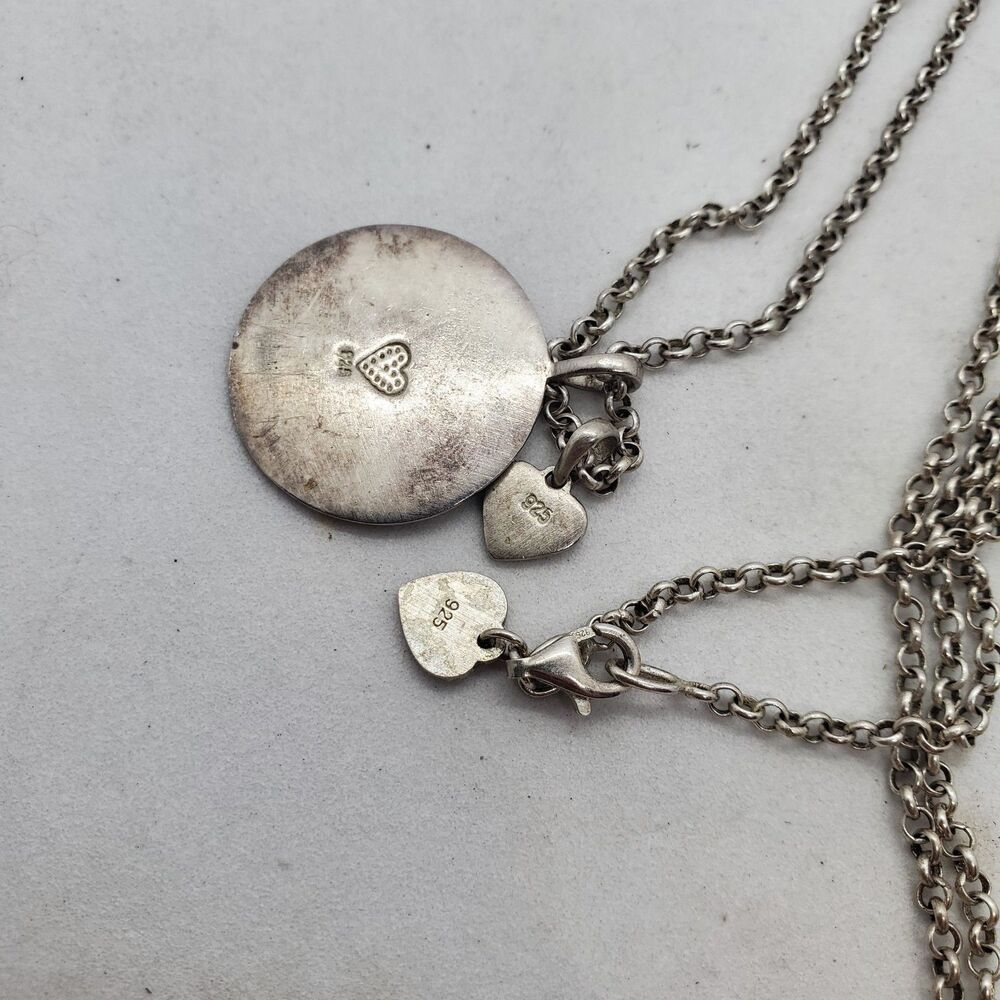 Sterling Silver 30" Summer Moon Flower Necklace 925 - Picture 2 of 3